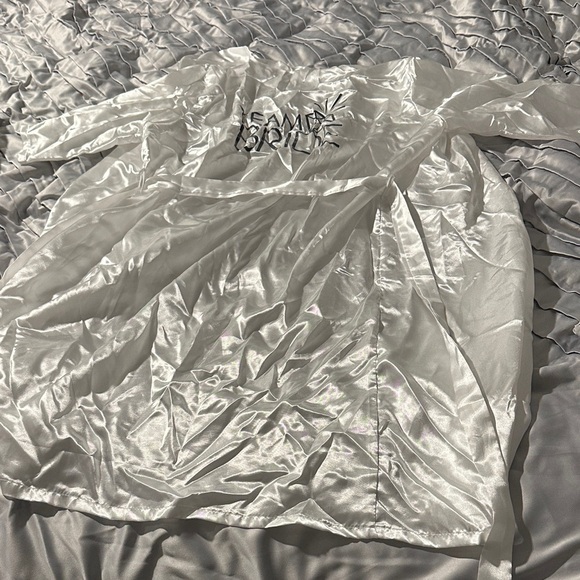 Other - Elegant Team Bride White Satin Robe